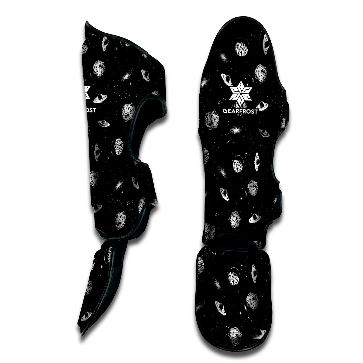 Black And White UFO Pattern Print Muay Thai Shin Guard