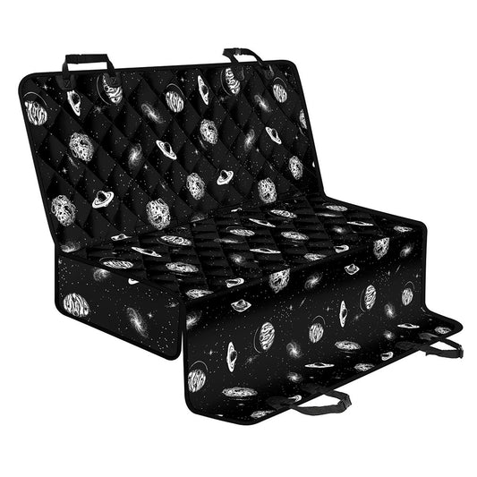 Black And White UFO Pattern Print Pet Car Back Seat Cover