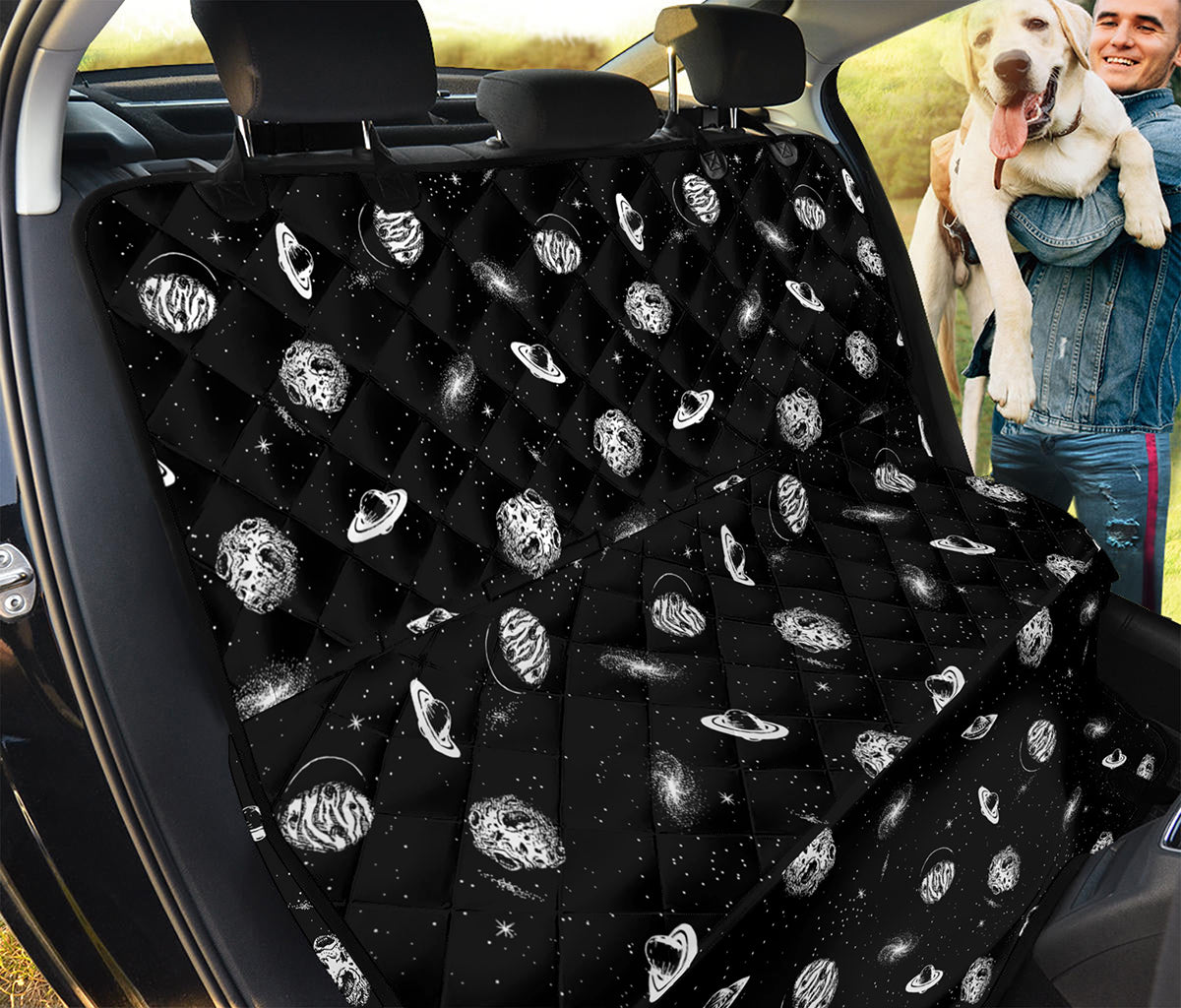 Black And White UFO Pattern Print Pet Car Back Seat Cover