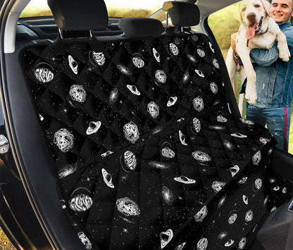 Black And White UFO Pattern Print Pet Car Back Seat Cover