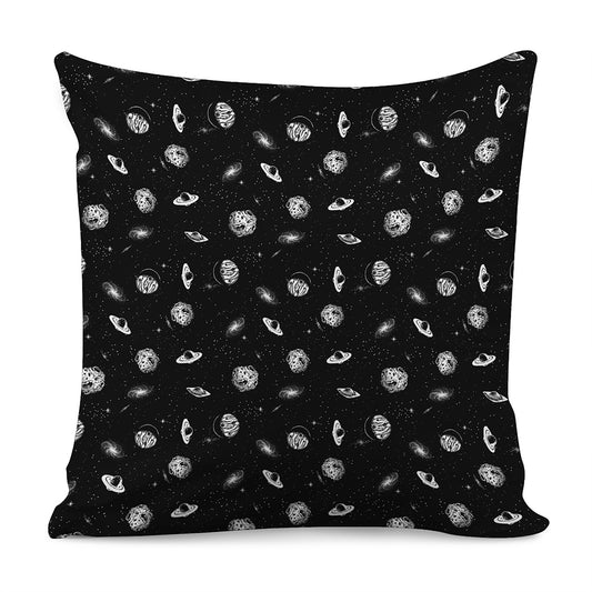 Black And White UFO Pattern Print Pillow Cover