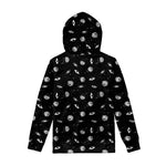 Black And White UFO Pattern Print Pullover Hoodie