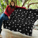 Black And White UFO Pattern Print Quilt