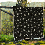 Black And White UFO Pattern Print Quilt
