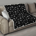 Black And White UFO Pattern Print Quilt