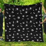 Black And White UFO Pattern Print Quilt