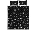Black And White UFO Pattern Print Quilt Bed Set