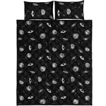 Black And White UFO Pattern Print Quilt Bed Set