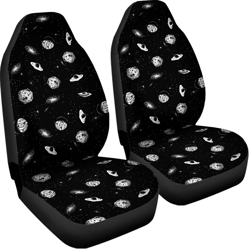 Black And White UFO Pattern Print Universal Fit Car Seat Covers