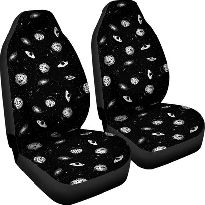 Black And White UFO Pattern Print Universal Fit Car Seat Covers