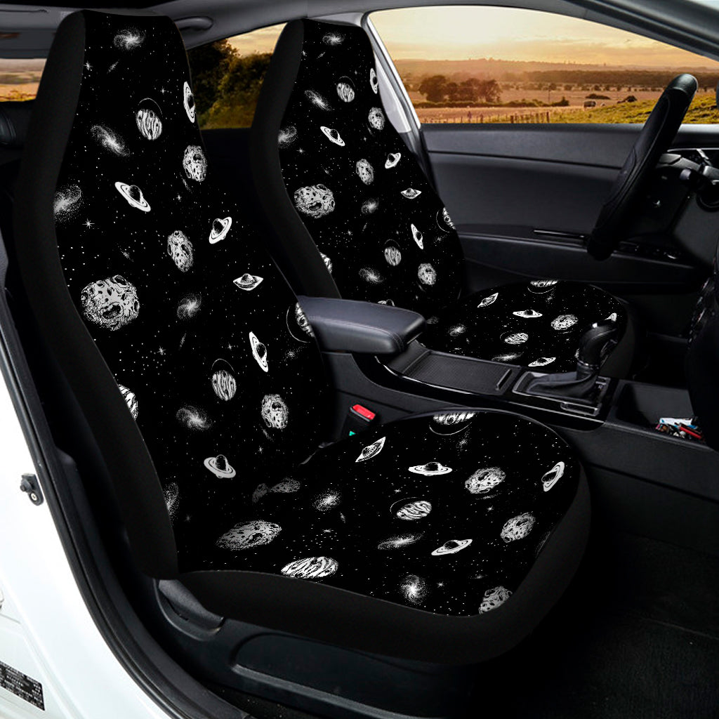 Black And White UFO Pattern Print Universal Fit Car Seat Covers