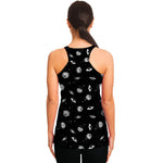 Black And White UFO Pattern Print Women's Racerback Tank Top