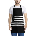 Black And White USA Flag Print Apron