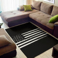 Black And White USA Flag Print Floor Mat
