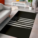 Black And White USA Flag Print Area Rug