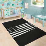 Black And White USA Flag Print Area Rug