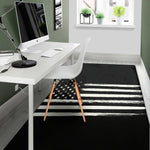 Black And White USA Flag Print Area Rug