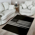 Black And White USA Flag Print Area Rug