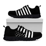 Black And White USA Flag Print Black Sneakers