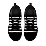 Black And White USA Flag Print Black Sneakers