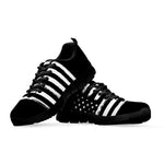 Black And White USA Flag Print Black Sneakers