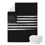 Black And White USA Flag Print Blanket