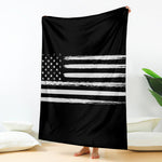 Black And White USA Flag Print Blanket