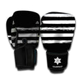 Black And White USA Flag Print Boxing Gloves