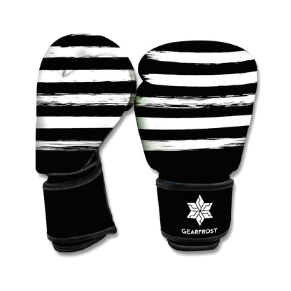 Black And White USA Flag Print Boxing Gloves
