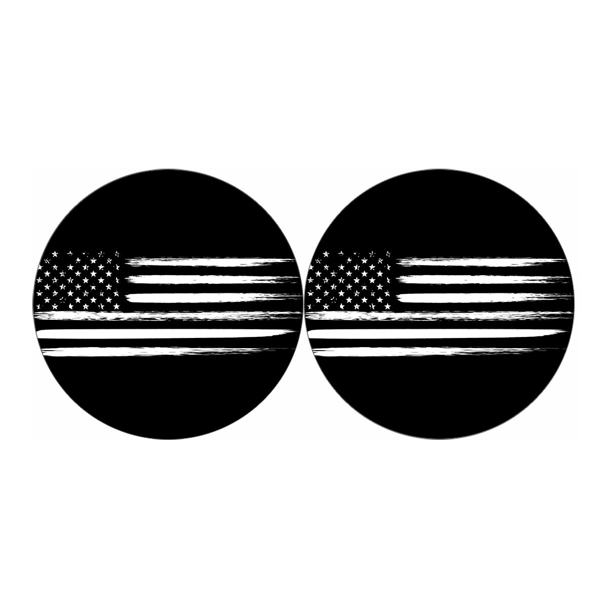 Black And White USA Flag Print Car Coasters