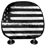 Black And White USA Flag Print Car Headrest Covers