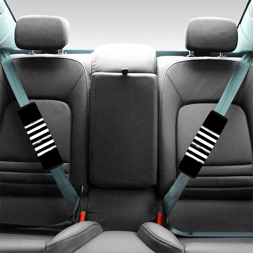 Black And White USA Flag Print Car Seat Belt Covers