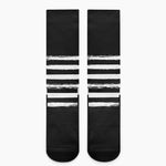 Black And White USA Flag Print Crew Socks