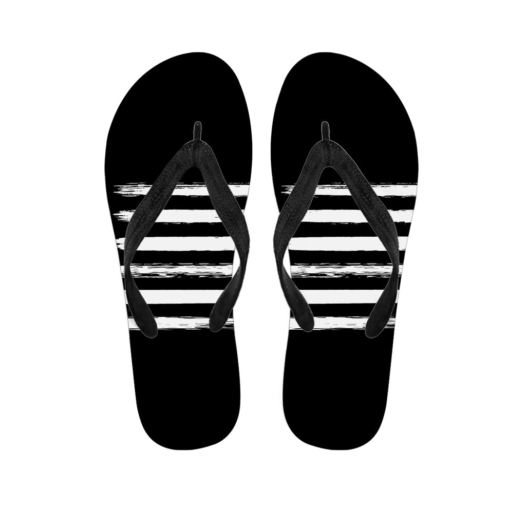 Black And White USA Flag Print Flip Flops