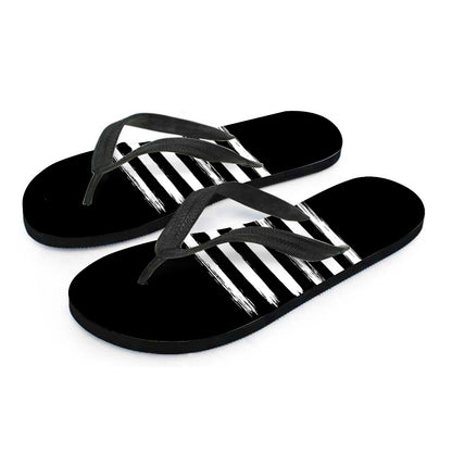 Black And White USA Flag Print Flip Flops