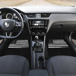 Black And White USA Flag Print Front and Back Car Floor Mats