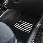 Black And White USA Flag Print Front and Back Car Floor Mats