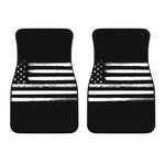 Black And White USA Flag Print Front Car Floor Mats