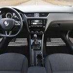 Black And White USA Flag Print Front Car Floor Mats