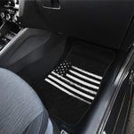 Black And White USA Flag Print Front Car Floor Mats