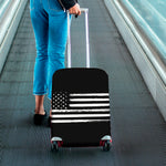 Black And White USA Flag Print Luggage Cover