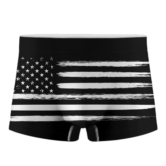 Black And White USA Flag Print Men's Boxer Briefs
