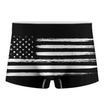 Black And White USA Flag Print Men's Boxer Briefs