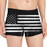 Black And White USA Flag Print Men's Boxer Briefs