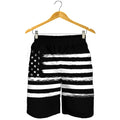 Black And White USA Flag Print Men's Shorts