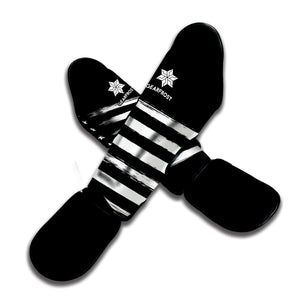 Black And White USA Flag Print Muay Thai Shin Guard