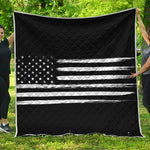 Black And White USA Flag Print Quilt