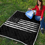 Black And White USA Flag Print Quilt