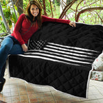 Black And White USA Flag Print Quilt