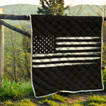 Black And White USA Flag Print Quilt